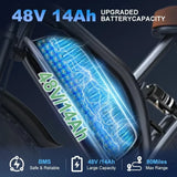 Bicicleta eléctrica X50P con motor de 750 W, batería de litio de 48 V y 14 Ah, estilo retro, para adultos, neumáticos anchos de 20 x 4,0 pulgadas.