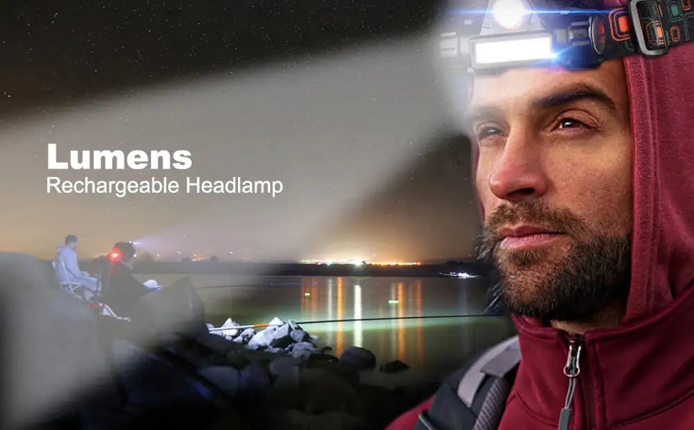 USB Rechargeable Portable Mini Powerful LED Headlamp XPE+COB Hunting Headlight Waterproof Head Torch with Tail Magnetic - Lootquake