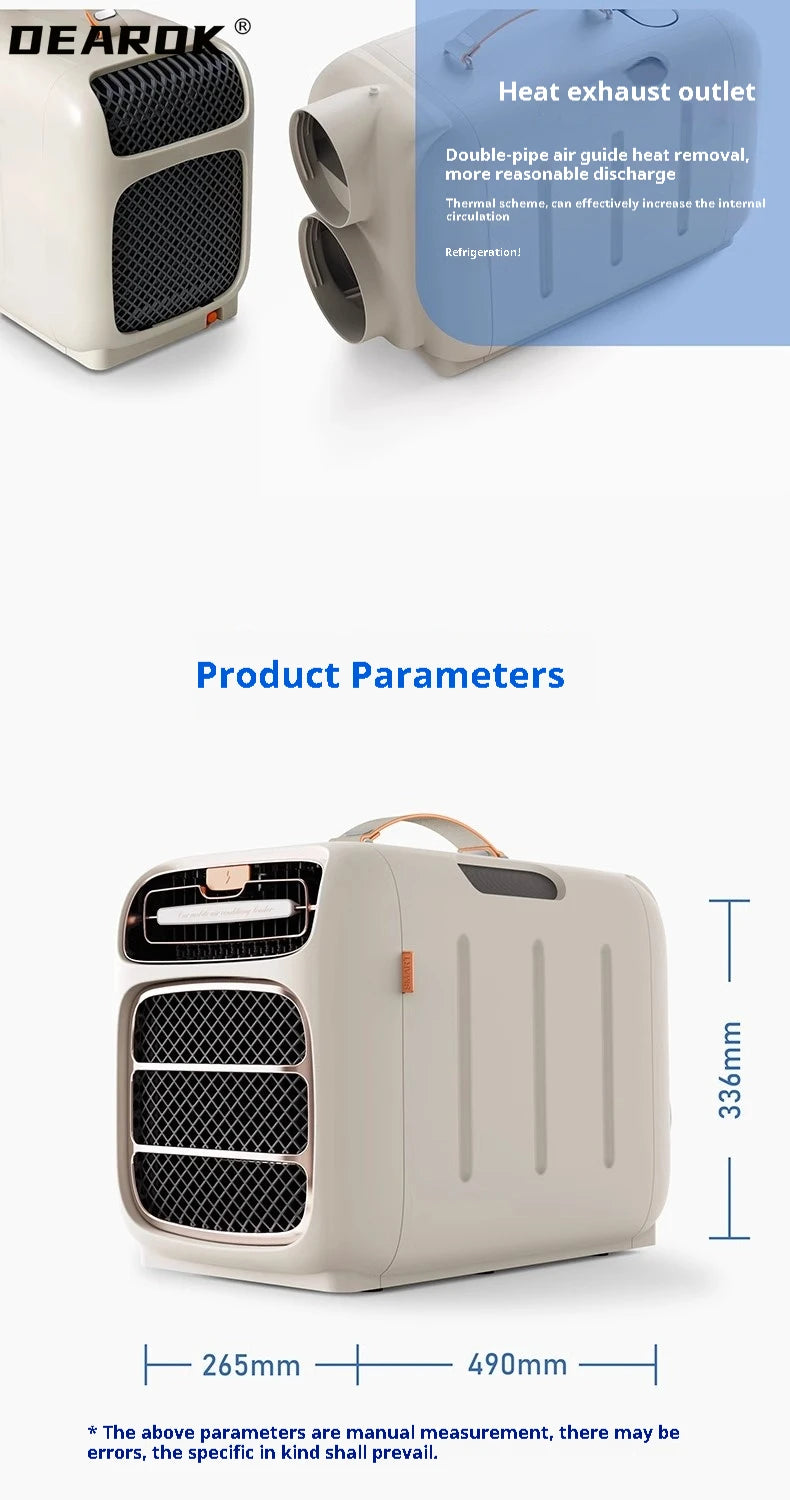 Aire acondicionado portátil para habitación, tienda de campaña, 1400 W, R290/80 g, 1-12 h
