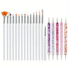 20PCS Nail Art Brush Set for Design, Painting, Drawing, Carving, Dotting, and Manicure Tools - Unscented Acrylic Gel UV Polish