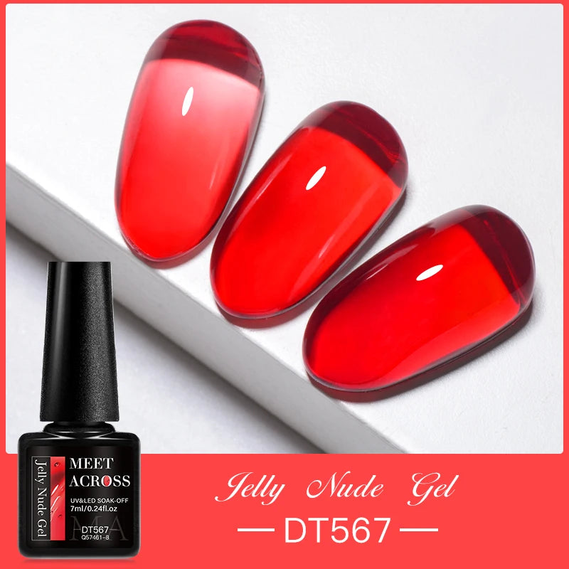7ml Milky Jelly White Gel Nail Polish Natural Luster Long Lasting Nail Art All for Home DIY Manicure Soak Off UV LED Gel Vernis