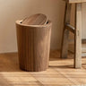 Wooden Style Minimalist Wooden Trash Bin Creative Home Homestay Hotel Living Room Bedroom with Lid Flip Paper Basket
