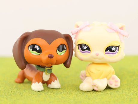 Mini 2pcs Lot Pet Shop Dogs and Cats Collectable With Accessories Best Gift For Kids Toy - Lootquake