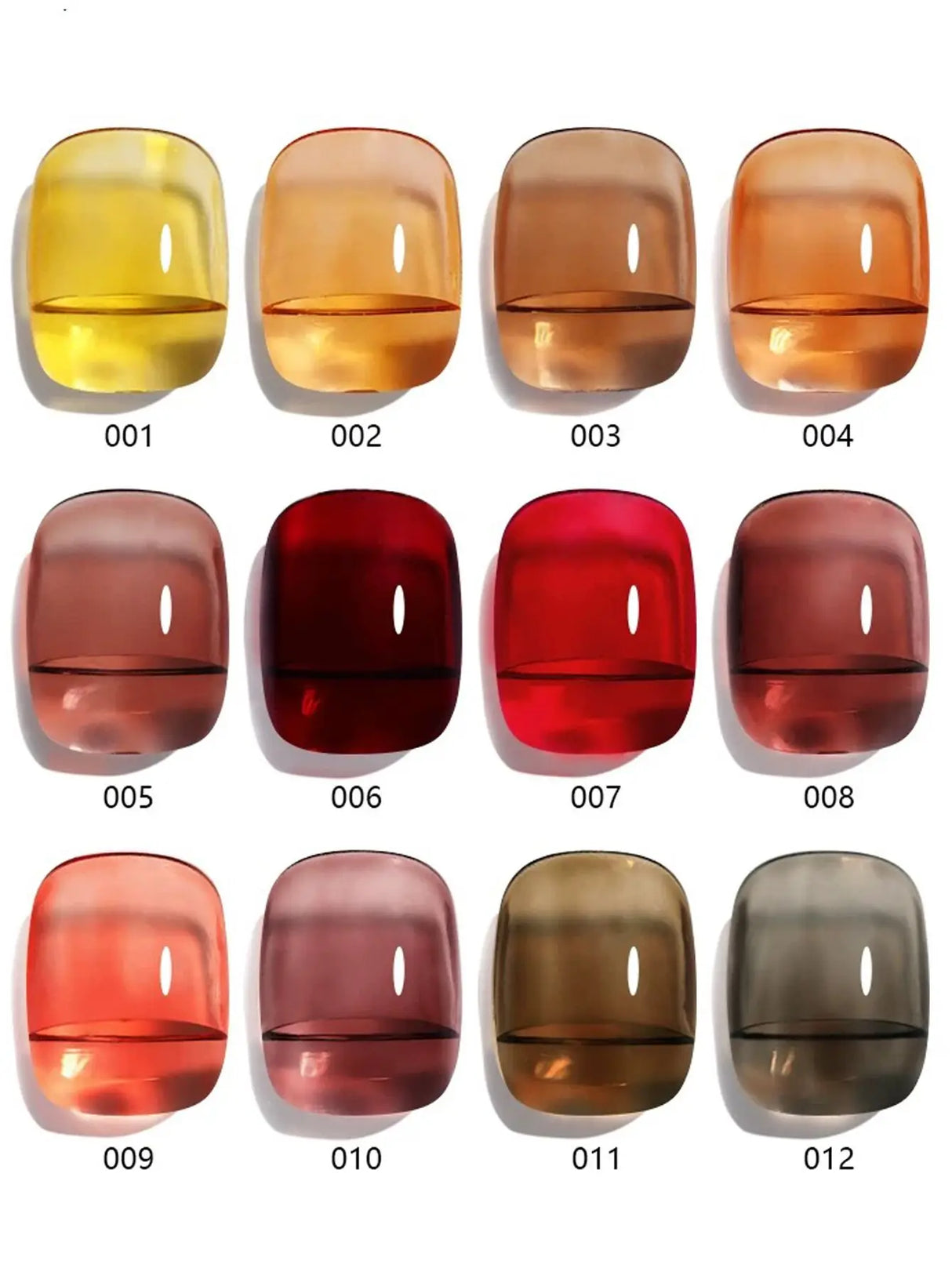 1-12PCS 12ML Ice Clear Amber Gel Nail Polish 2025 Autumn and Winter Popular White Transparent Caramel Color Nail Gel Nail Art