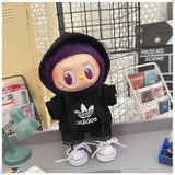 Vêtements de poupée Labubu, ensemble sweat à capuche et pantalon tendance, accessoires pour poupées Labubu Idol V1 V2, peluche universelle de 15/17 cm