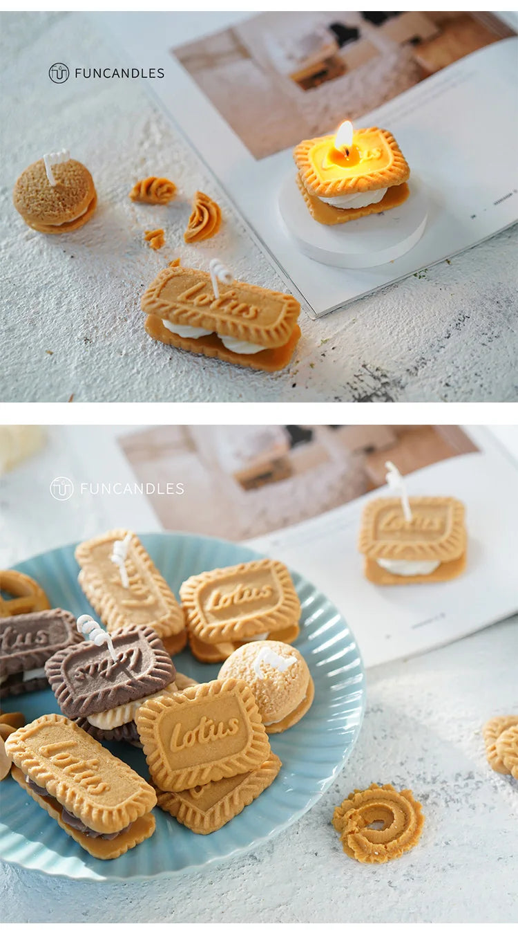 Molde de silicona para velas perfumadas con forma de galleta, para modelar velas, para hacer tú mismo, para hornear pasteles y yeso, herramientas para decorar pasteles.