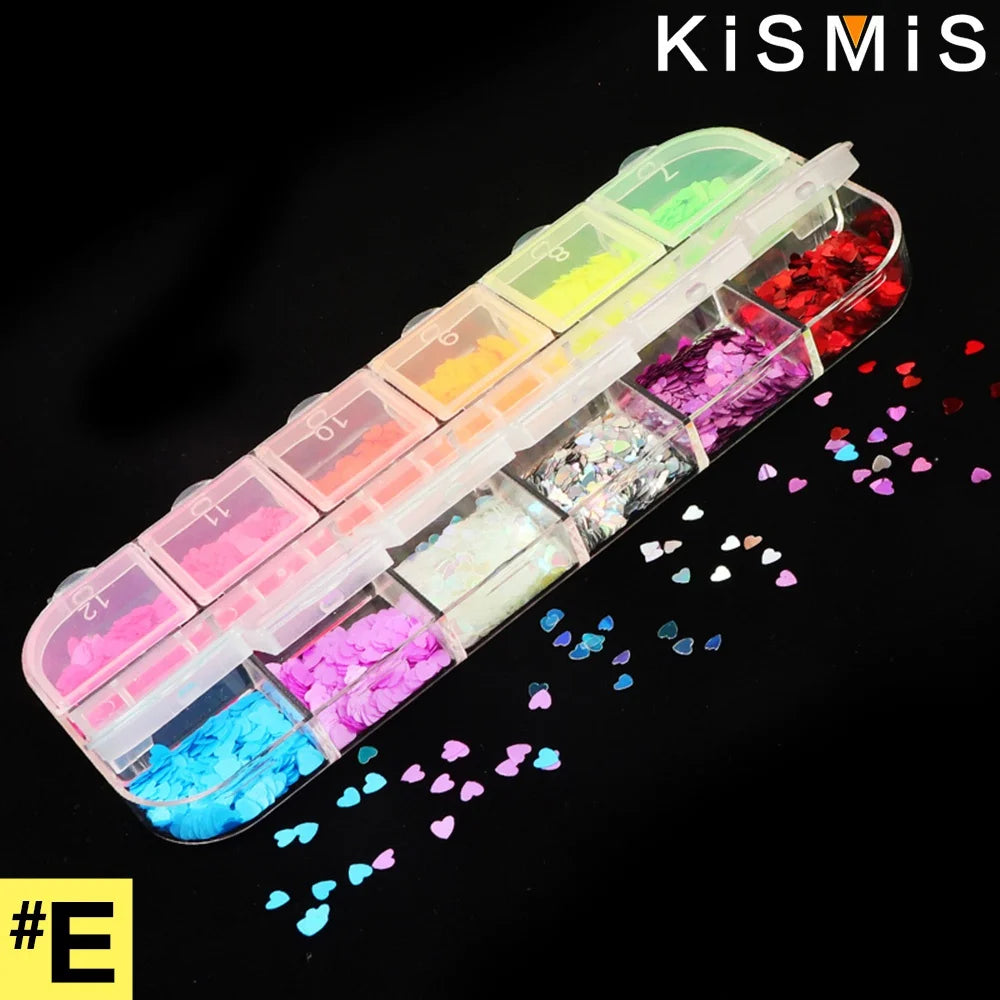 1 Box Fluorescence Butterfly Shape Nail Art Glitter Flakes 3D Colourful Sequins Polish Manicure Nail Decoration