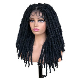 Blue Butterfly Locs Full Lace Braided Wigs For Women Crochet Hair Dreadlocks Meche Faux Locks Braids Extensions Synthetic Hair
