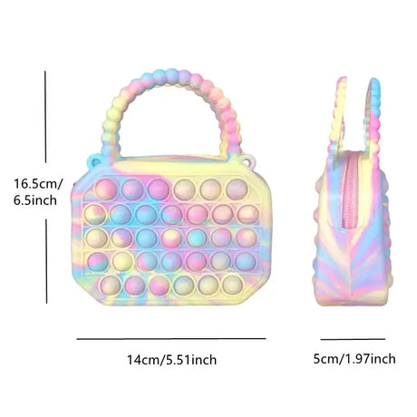 Pop Purse Silicone Sensory Push Pop Bubble Bag Crossbody Bag Antistress Toys Reliver Autism Handbag Coin Pouch for Kids - Lootquake