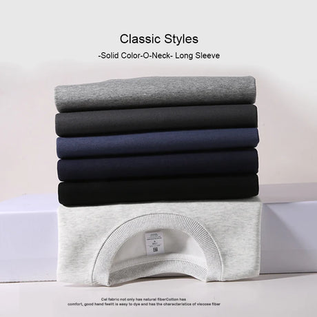 Solid Colors Men's Crewneck Sweatshirt,Cotton-blend Pullover - Lootquake