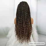 32" Boho Knotless Box Braids Wig | Lace Front | Baby Hair | Black Women
