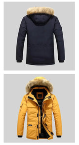 New Men Parkas Coat Windbreaker Big Pockets Wholesale Winter Parkas Men Thicken Coat Fur Hooded Jacket Overcoat Keep Warm Male - Lootquake