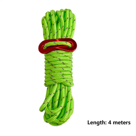 Outdoor 4M Reflective Guyline Camping Tent Cord Paracord Rope with Guyline Adjuster Tent Tarp Canopy Shelter Backpacking Rope - Lootquake