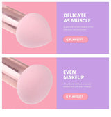 Lot de 3 pinceaux de maquillage pour femme, houppette à tête de champignon, pour fond de teint, correcteur, estompeur, avec manche lisse, outils de beauté