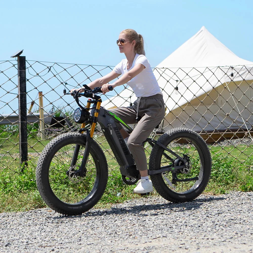 Bicicleta eléctrica BURCHDA RX80 para adultos, motor de 1000 W, batería de 48 V 20 Ah, neumáticos anchos todoterreno de 26", bicicleta eléctrica para montaña y nieve, ciclismo todoterreno