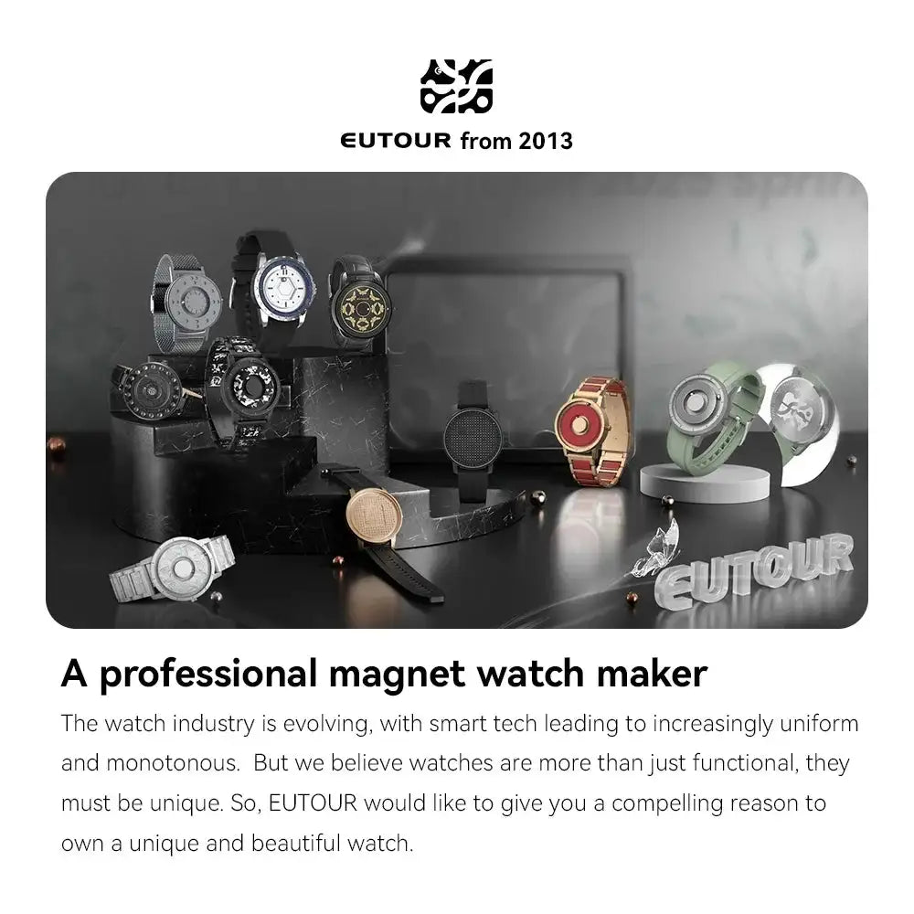 EUTOUR-Men's Solid Wood Magnetic Watch Luxury Sports Quartz Waterproof Watch Original Fashion Business Casual Watch - Lootquake