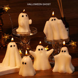 Bougie parfumée fantôme blanche d'Halloween, cadeau d'horreur, lanterne à thé, décoration de salle gothique, table à manger, fête, chambre à coucher