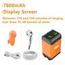Ducha eléctrica portátil para acampar al aire libre, bomba de ducha IPX7 resistente al agua con pantalla digital para acampar, viajar, playa, dormitorio.