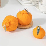 1 vela creativa con forma de fruta de simulación, vela fragante con forma de naranja, adecuada para restaurantes, salas de estudio y otros lugares