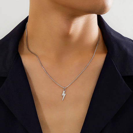 Lacteo Trendy Tiny Boxes Link Chain Necklace for Men Geometric Charm Choker Simple Neck Chain Collar Hip Hop Jewelry Party - Lootquake