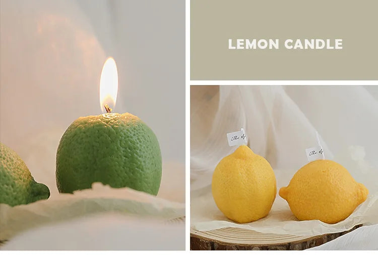 Vela de limón decorativa con fragancia INS, regalo de cumpleaños, regalo de cumpleaños, vela de imitación de fruta, velas perfumadas
