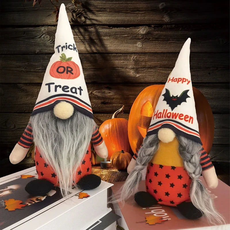 New Halloween Decorations Halloween Gnomes - Handmade Gnomes Plush Decor With Bat Pumpkin, Home Dinning Table Gnome Ornament