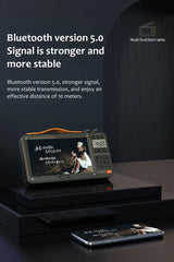 Enceintes Bluetooth sans fil SANSUI, radio pleine bande, lecteur vidéo LED HD, baladeur MP4 portable, batterie rechargeable intégrée