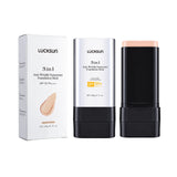 Base de maquillaje en barra de 3 colores, resistente al agua, duradera, control de grasa, alta cobertura, maquillaje para acné, suave, hidratante, corrector.