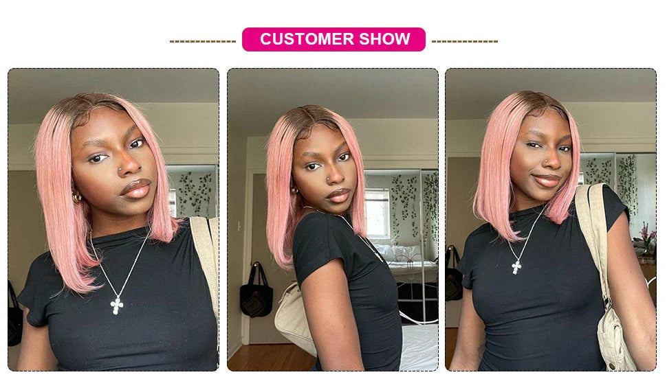 180% Density Honey Blonde Bob Wig | Straight T-Part Lace Front Brazilian Human Hair