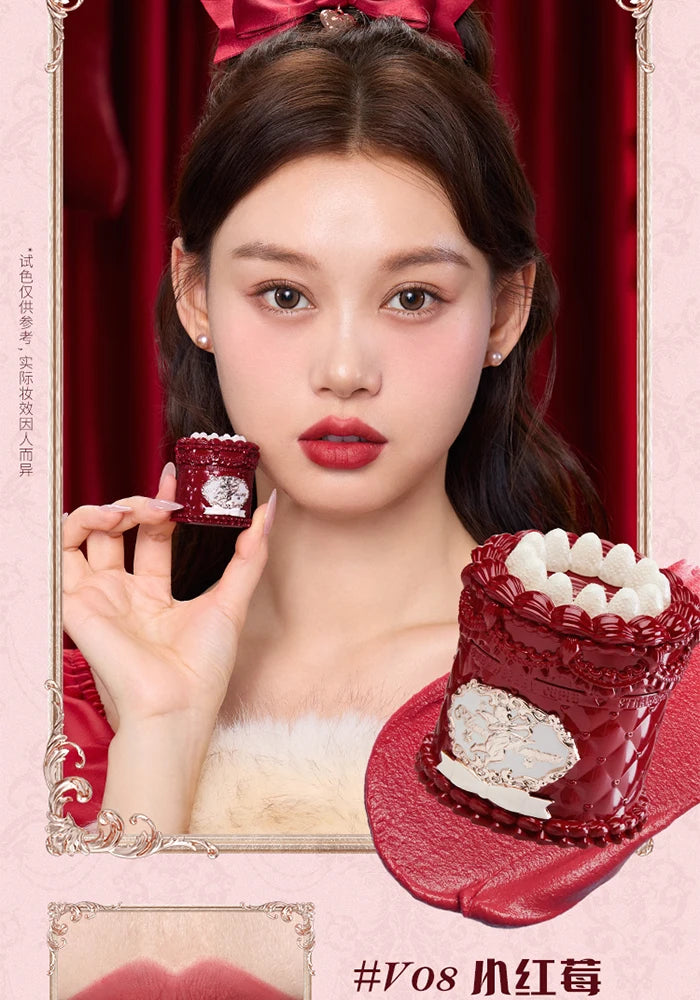 Flower Knows Strawberry Cupid Cake Lip Cream Lip Mud Matte Moisturizing Lipstick Silky Smooth Lip Makeup Professional Cosmetics