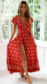 Vestido largo sexy con estampado de vacaciones de verano 2024 para mujer