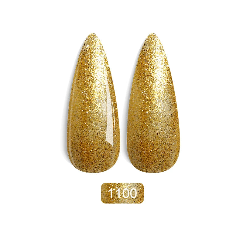 Rainbow Ghini Ultra Shiny Glitter Gel Nail Polish Semi-permanent Gellack UV Varnish Gold Silver Metal Gel Nail Art Wholesale Top