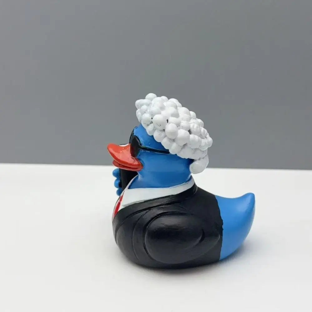 Estatua de pato de resina artesanal, adorno de dibujos animados, escultura creativa de animales, lindas miniaturas impermeables, figurita de gabinete