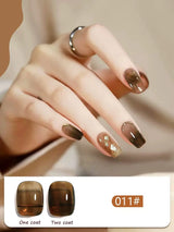 1-12PCS 12ML Ice Clear Amber Gel Nail Polish 2025 Autumn and Winter Popular White Transparent Caramel Color Nail Gel Nail Art