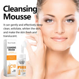 Limpiador facial con vitamina C, limpieza suave, antiacné, control de grasa, reducción de poros, iluminador, hidratante, limpiador facial con aminoácidos.