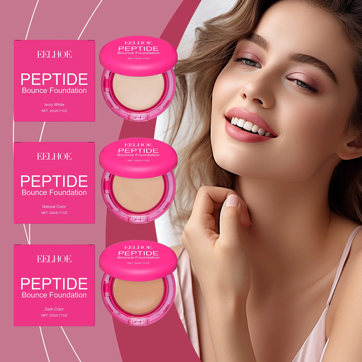 Base de maquillaje impecable EELHOE, resistente al agua, con brillo, control de grasa, cobertura total, maquillaje, cosméticos, iluminador, base facial, 20 g
