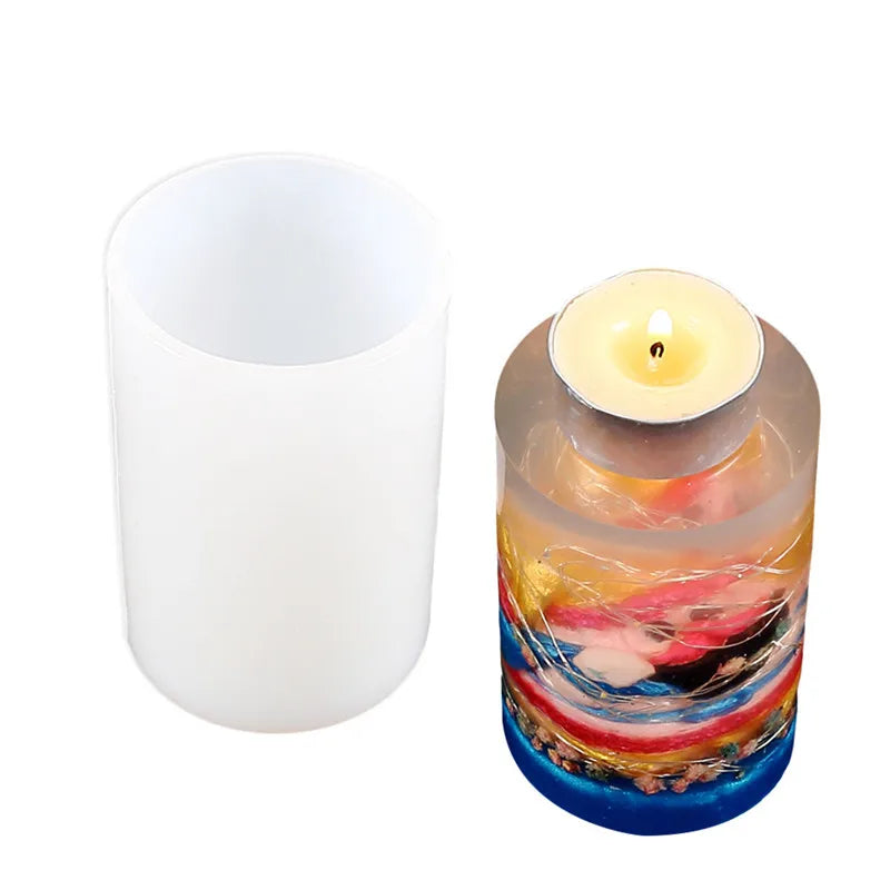 Molde de silicona para velas con forma de cilindro 3D, para hacer jabón, manualidades, regalos, yeso, resina, cera, decoración casera.
