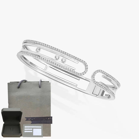S925 sterling silver women's bracelet, classic MOVE/TWIN series, French diamond bracelet, holiday gift, high-quality jewelry - Lootquake