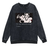 Anime Nana Osaki Round Neck Washed Pullover Casual 100% Cotton Men Women Hip Hop Harajuku Streetwear Vintage Sweatshirt - Lootquake