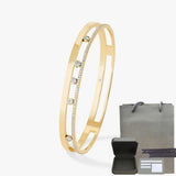 Pulsera de mujer en plata de ley S925, serie clásica MOVE/TWIN, pulsera de diamantes franceses, regalo navideño, joyería de alta calidad.