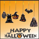 Décorations d'Halloween à suspendre, chat noir effrayant, citrouille, fantôme, tête de mort, chapeau de sorcière, chauve-souris, petits pendentifs, accessoires de décoration de vacances délicats