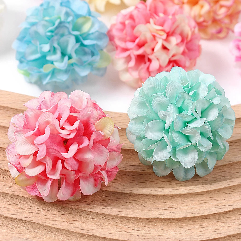 10Pcs Artificial Flowers Silk Hydrangea Fake Flower Head For Wedding Decoration Party Home Decor DIY Wreath Gift Craft Accessory