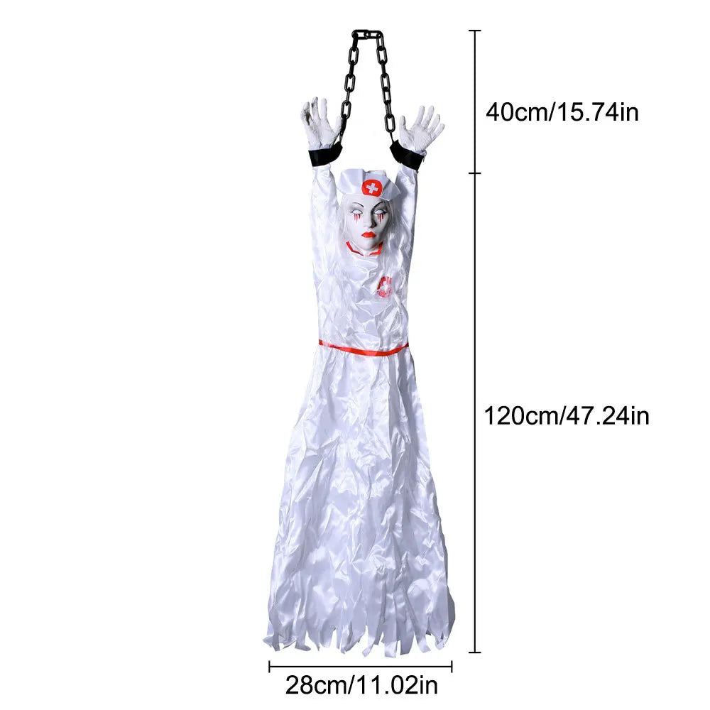 Halloween New Arrival Sound Activated Glowing Talking Hanging Ghost Scary Decor with Clown for Haunted House Party Prop Decor