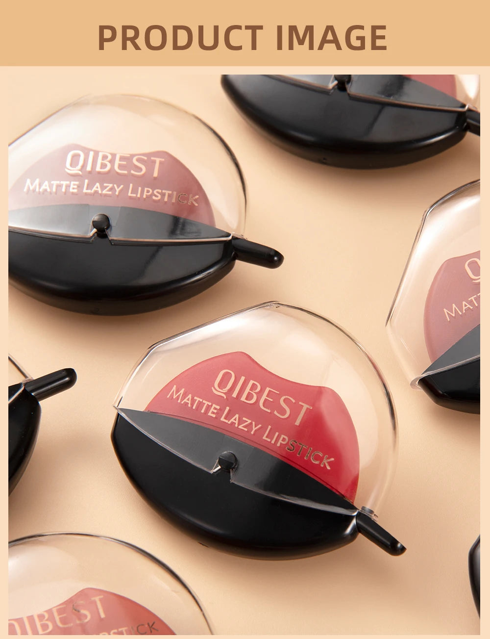 Lip-shaped lipstick seal Sip into makeup lazy blush lipstick Matte makeup effect Moisturizing lip gloss Waterproof non-stick cup