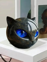 Sculpture en pierre de chat noir de luxe, sculpture en pierre de chat noir, statues de chat, décoration d'intérieur pour bureau, Halloween, chambre à coucher, bibliothèque