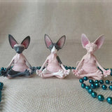 Estatua de Buda Gato Esfinge: Escultura de meditación y yoga para decoración de jardín, arte fantástico y adorno de gato feliz