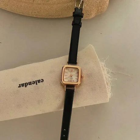 Women Watch Small Square Dial Thin Leather Strap Ladies Wristwatch Elegant Female Watches Casual Relogios Feminino Reloj - Lootquake