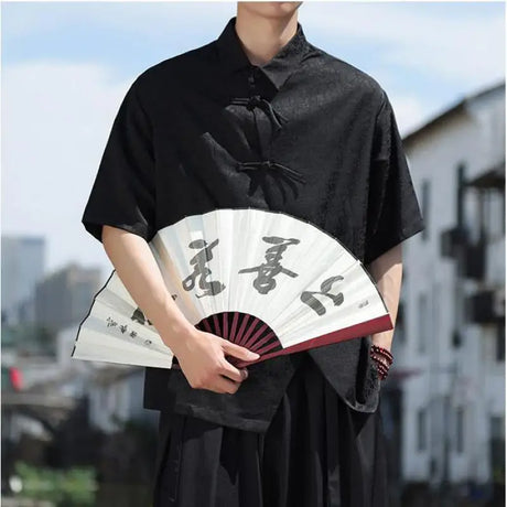 Chinese Style Mens Shirt and Blouse Luxury Men's Clothing Japanese Streetwear Vintage Fashion Korean Clothes Man Shirts 2025 5XL - Lootquake