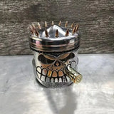 Carving Piston Skull Face Realistic Sculpture Skull Man Head Statue Garden Office Home Decor Halloween Party Skeleton Figurine