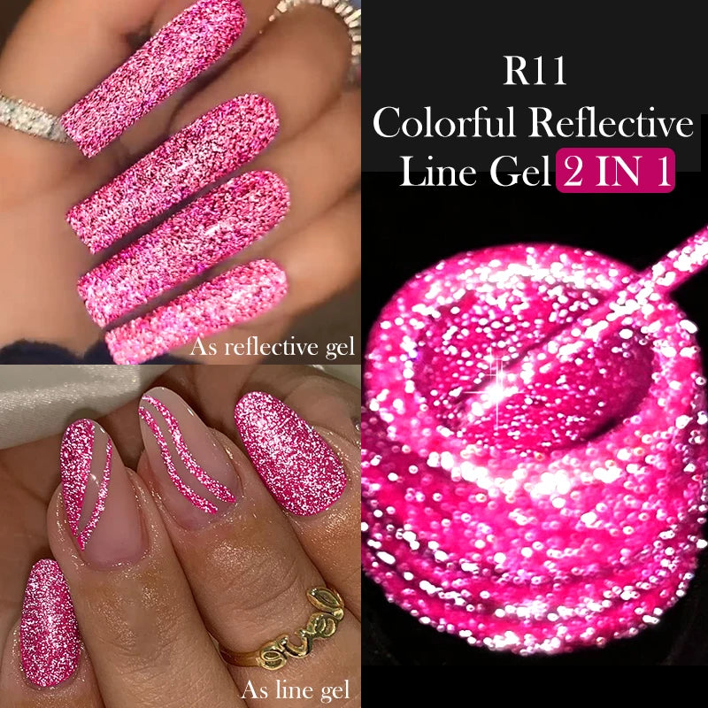 LILYCUTE 5ml Liner Gel Nail Polish UV LED Nail Art Paint Gel Gorgeous Glitter French Effect Semi Permanent Nail Painting UV Gel